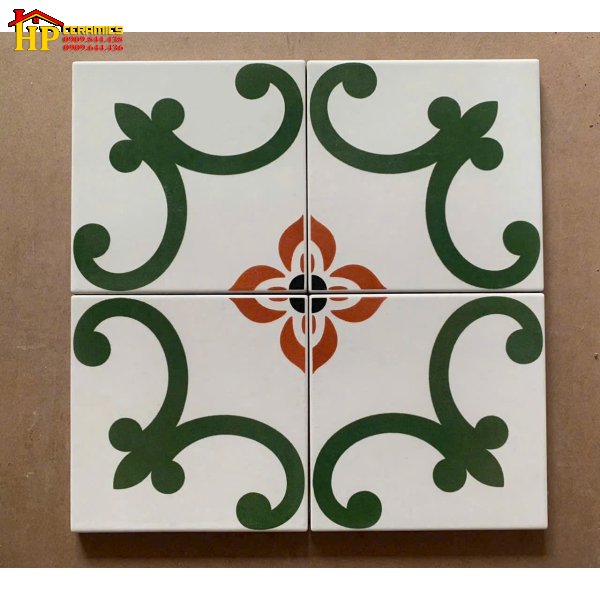 GẠCH BÔNG 20X20 HOA VĂN XANH NỀN TRẮNG CỔ ĐIỂN CAO CẤP GIÁ RẺ