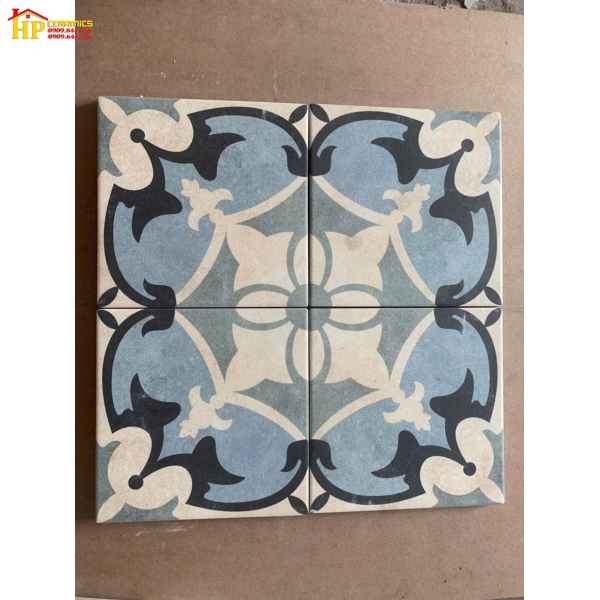 GẠCH BÔNG 20X20 HOA VĂN NỀN XANH CỔ ĐIỂN CAO CẤP GIÁ RẺ