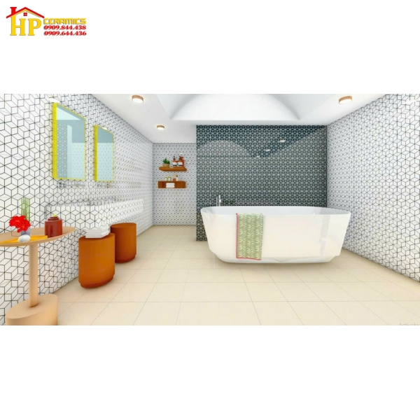 GẠCH TRANG TRÍ 30X60 LỤC GIÁC GHÉP MÀU TRẮNG 39300