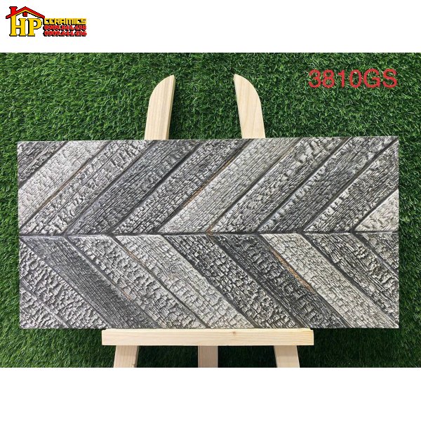 GẠCH TRANG TRÍ 30X60 MÀU ĐEN XÁM THAN HỌA TIẾT XƯƠNG CÁ 3D NHẬP KHẨU CAO CẤP