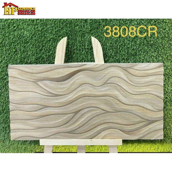 GẠCH TRANG TRÍ 30X60 MÀU KEM NHẠT HỌA TIẾT GỢN SÓNG 3D NHẬP KHẨU CAO CẤP