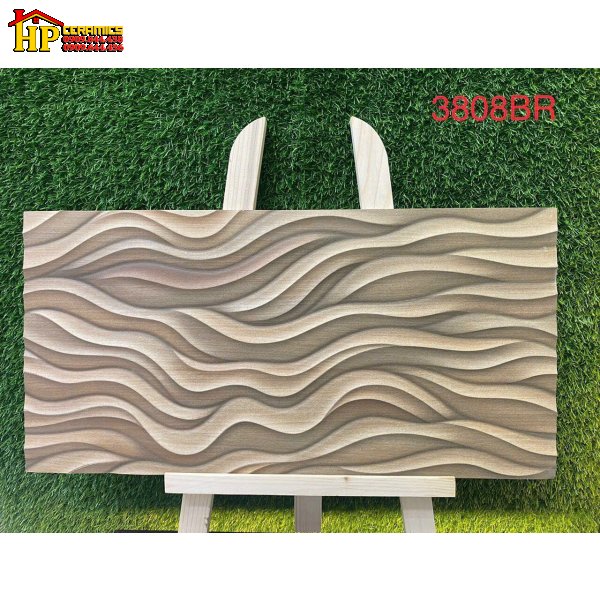GẠCH TRANG TRÍ 30X60 SẮC MÀU NÂU ĐẤT KEM NHẠT HỌA TIẾT GỢN SÓNG UỐN LƯỢN 3D NHẬP KHẨU CAO CẤP
