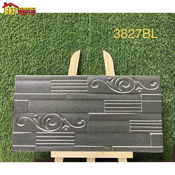 GẠCH TRANG TRÍ 30X60 SẮC MÀU ĐEN THAN HỌA TIẾT ĐÁ GHÉP SOLE 3D NHẬP KHẨU CAO CẤP