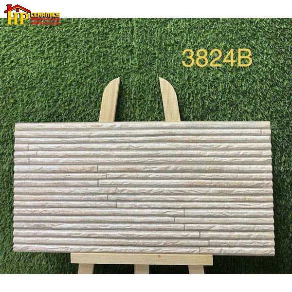 GẠCH TRANG TRÍ 30X60 MÀU KEM BE HỌA TIẾT CÁC DẢI ĐÁ THANH MẢNH CHẠY NGANG 3D NHẬP KHẨU CAO CẤP