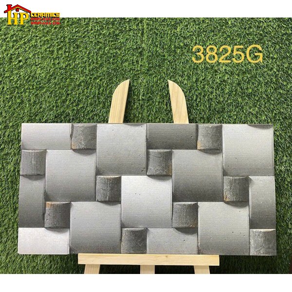 GẠCH TRANG TRÍ 30X60 SẮC MÀU XÁM ĐÁ VÀ ĐEN KHỐI HỌA TIẾT DẢI KHỐI ĐAN XEN ĐÈ LỚP 3D NHẬP KHẨU CAO CẤP