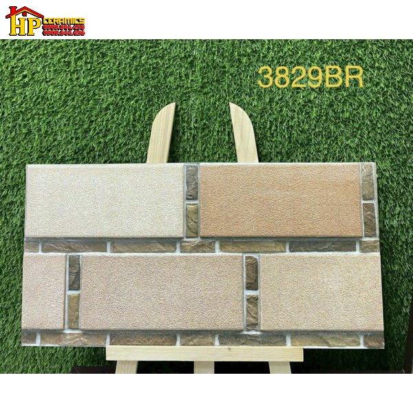 GẠCH TRANG TRÍ 30X60 NÂU KEM VÀ VÀNG ĐẤT HỌA TIẾT KHỐI CHỮ NHẬT XẾP SOLE 3D NHẬP KHẨU CAO CẤP