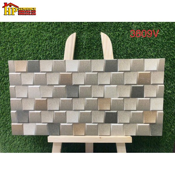 GẠCH TRANG TRÍ 30X60 SẮC XÁM ĐÁ VÀ VÀNG RÊU HỌA TIẾT KHỐI VUÔNG SOLE 3D NHẬP KHẨU CAO CẤP