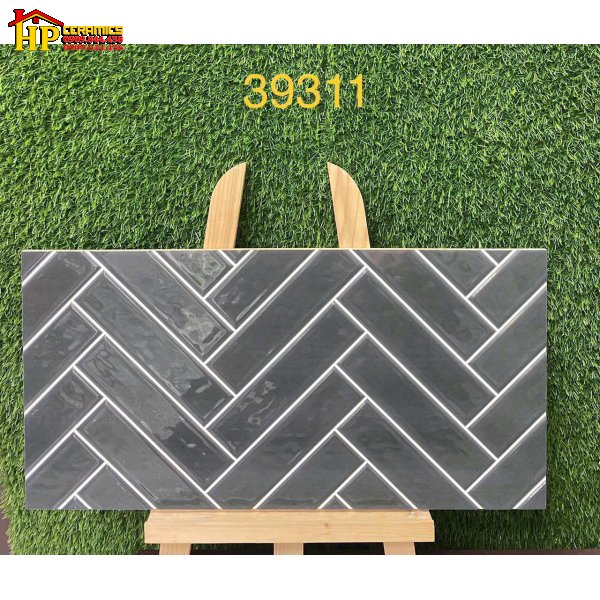 GẠCH TRANG TRÍ 30X60 SẮC ĐEN HUYỀN BÍ HỌA TIẾT XƯƠNG CÁ 3D NHẬP KHẨU CAO CẤP