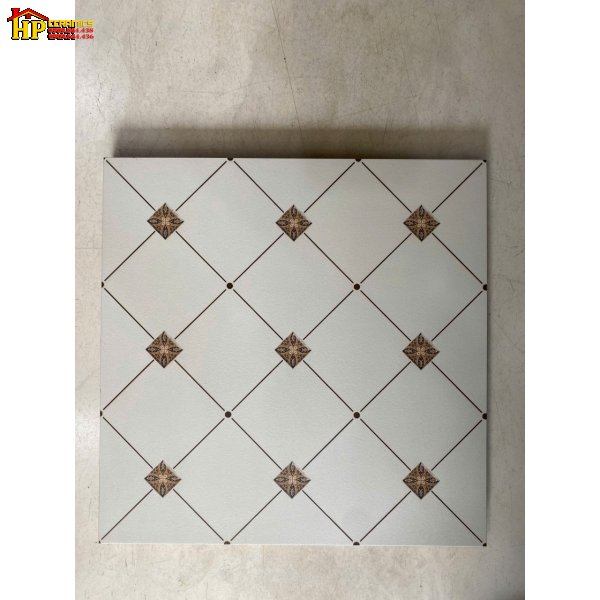 GẠCH LÁT NỀN 30X30 TRẮNG HOA VĂN CARO NÂU 12 CAO CẤP GIÁ RẺ