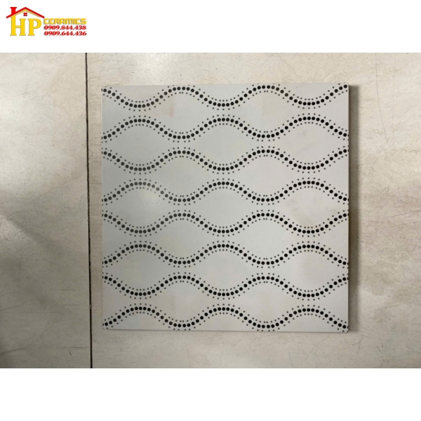 GẠCH LÁT NỀN TOLEL 30X30 TRẮNG HOA VĂN LƯỢN SÓNG 23 CAO CẤP GIÁ RẺ