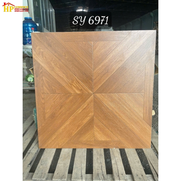 GẠCH LÁT NỀN 60X60 VÂN GỖ GHÉP HOA SY6971 CAO CẤP GIÁ RẺ