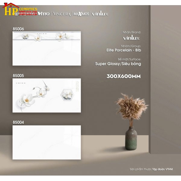 GẠCH ỐP TƯỜNG 30X60 VÂN TRẮNG KHÓI ĐIỂM BÔNG MẪU ĐƠN SIÊU BÓNG 85006 CAO CẤP GIÁ RẺ