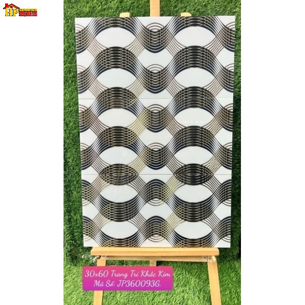 GẠCH TRANG TRÍ 30X60 KHẮC KIM LƯỢN SÓNG ĐEN VÀNG  CAO CẤP GIÁ RẺ