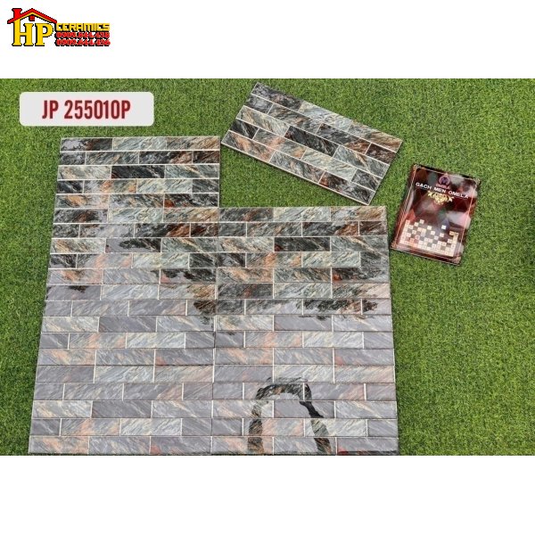 GẠCH TRANG TRÍ 25X50 KIỂU XÂY GẠCH MÀU LOANG KHẮC KIM 255010 CAO CẤP GIÁ RẺ