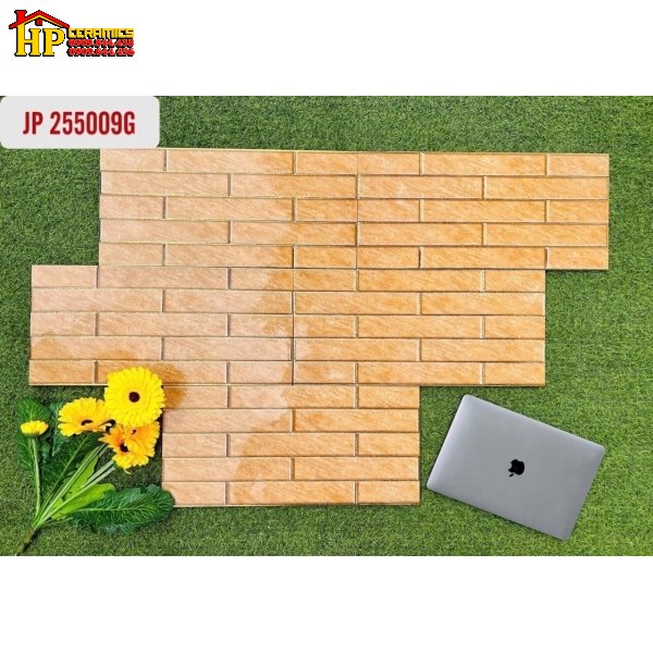 GẠCH TRANG TRÍ 25X50 KIỂU XÂY GẠCH VÂN MÂY VÀNG KHẮC KIM 25509 CAO CẤP GIÁ RẺ