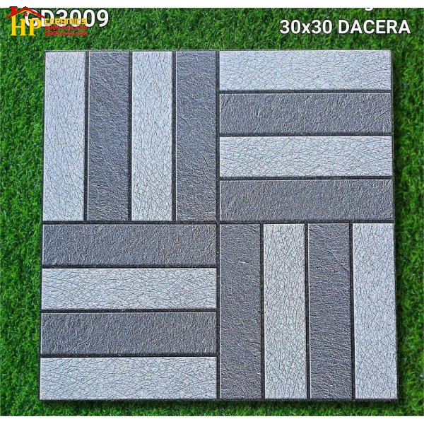 GẠCH LÁT NỀN TOLEL 30X30 HOA VĂN GHÉP XÁM ĐẬM LỢT GD3009 CAO CẤP GIÁ RẺ