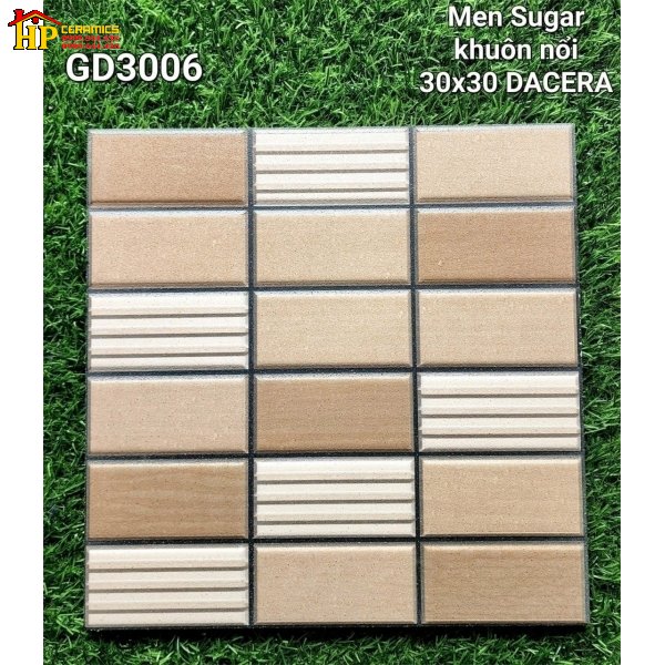 GẠCH LÁT NỀN TOLEL 30X30 HOA VĂN GHÉP NÂU ĐẬM LỢT GD3006 CAO CẤP GIÁ RẺ