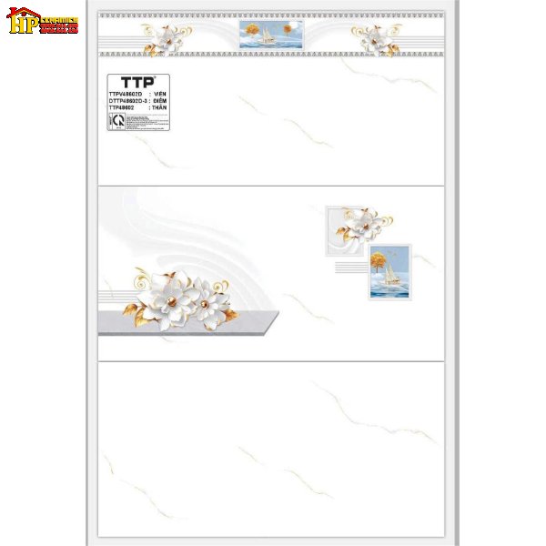 GẠCH ỐP TƯỜNG 40X80 TRẮNG VÂN KHÓI VÀNG ĐIỂM BÔNG THUYỀN 48602 CAO CẤP GIÁ RẺ
