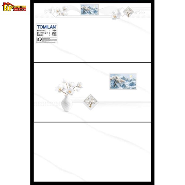 GẠCH ỐP TƯỜNG 40X80 TRẮNG VÂN KHÓI ĐIỂM BÌNH BÔNG TRẮNG SỨ 48405 CAO CẤP GIÁ RẺ