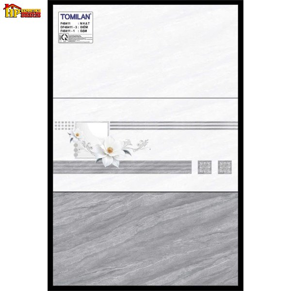 GẠCH ỐP TƯỜNG 40X80 VÂN ĐÁ XÉO ĐẬM LỢT ĐIỂM BÓNG TRẮNG SỌC 48411 CAO CẤP GIÁ RẺ
