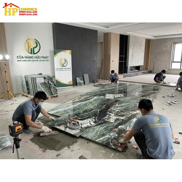 GẠCH LÁT NỀN 100X100 VÂN XANH NGỌC LỤC BẢO NHẠT 100CC22 CAO CẤP 