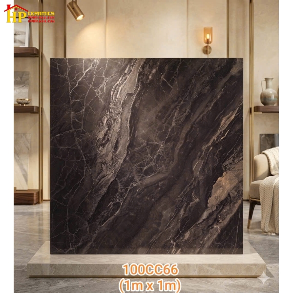 GẠCH LÁT NỀN 100X100 VÂN ĐÁ MARBLE BROWN 100CC66 CAO CẤP