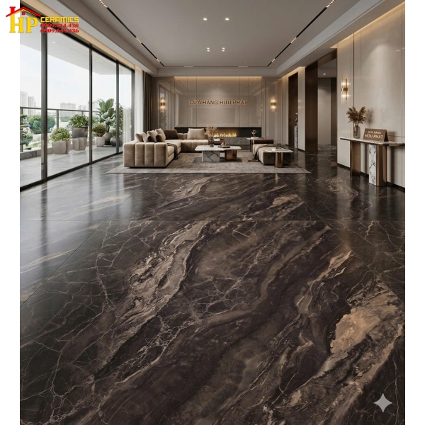 GẠCH LÁT NỀN 100X100 VÂN ĐÁ MARBLE BROWN 100CC66 CAO CẤP