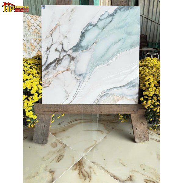 GẠCH LÁT NỀN 60X60 MÀU XANH NGỌC VÂN ĐÁ MARBLE NGHỆ THUẬT DÒNG CHẢY ÁNH KIM VÀNG NHẬP KHẨU CAO CẤP