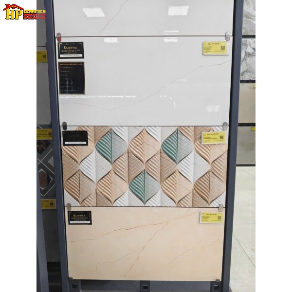 GẠCH ỐP TƯỜNG 30X60 VÂN ĐÁ TỰ NHIÊN MÀU VÀNG KEM ĐIỂM CHIẾC LÁ 3D NHẬP KHẨU CAO CẤP