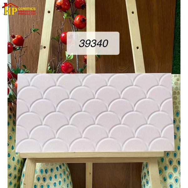 GẠCH TRANG TRÍ 30X60 MÀU HỒNG PASTEL HỌA TIẾT VẢY CÁ 3D NHẬP KHẨU CAO CẤP