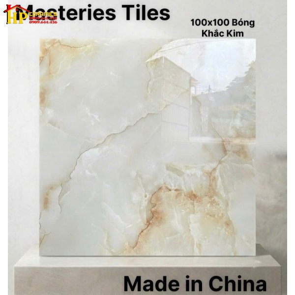 GẠCH LÁT NỀN 100X100 KHẮC KIM TRẮNG NGỌC THẠCH HOÀNG GIA VÂN MÂY LOANG HỔ PHÁCH NHẬP KHẨU CAO CẤP