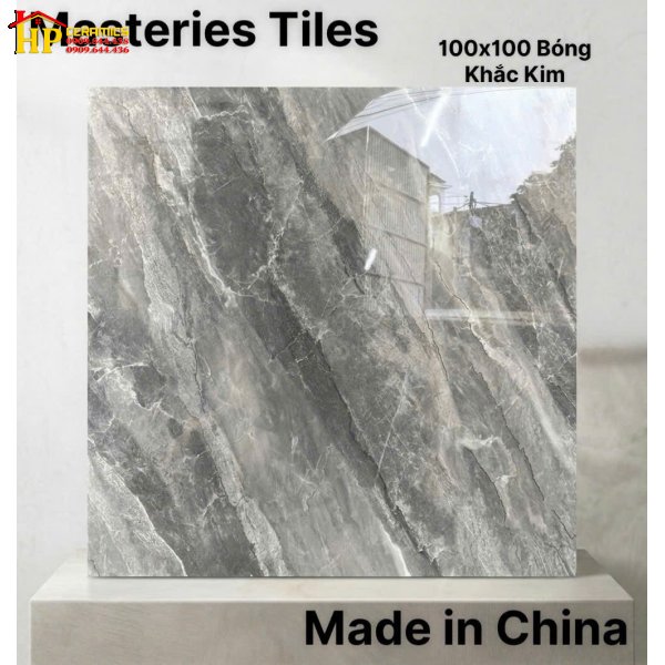 GẠCH LÁT NỀN 100X100 KHẮC KIM SẮC MÀU XÁM CHARCOAL VÂN ĐÁ DÒNG CHẢY NHẬP KHẨU CAO CẤP
