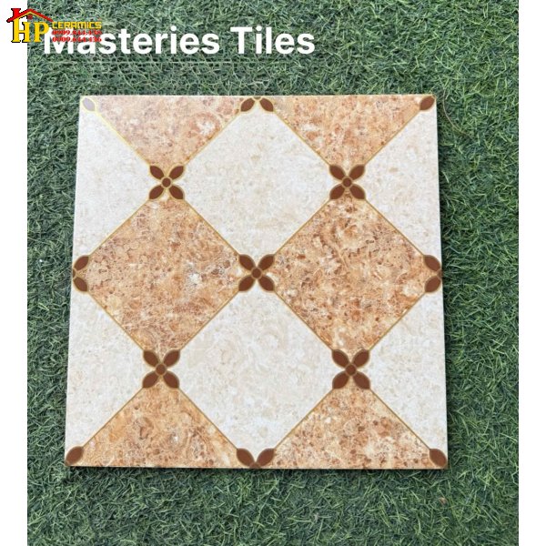 GẠCH LÁT NỀN 30X30 SẮC NÂU ĐÁ MÀI ĐẬM LỢT HỌA TIẾT HÌNH THOI CHỈ VÀNG NHẬP KHẨU CAO CẤP
