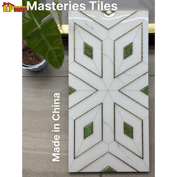 GẠCH TRANG TRÍ 30X60 MÀU TRẮNG VÂN MÂY HỌA TIẾT NGÔI SAO KHỐI KIM CƯƠNG XANH NHẬP KHẨU CAO CẤP  