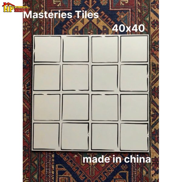 GẠCH TRANG TRÍ 40X40 SẮC MÀU TRẮNG KEM HỌA TIẾT Ô VUÔNG ĐEN NHẬP KHẨU CAO CẤP
