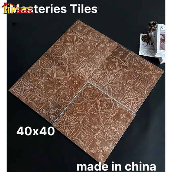 GẠCH TRANG TRÍ 40X40 TONE NÂU TRẦM HOA VĂN CỔ ĐIỂN PATCHWORK NHẬP KHẨU CAO CẤP