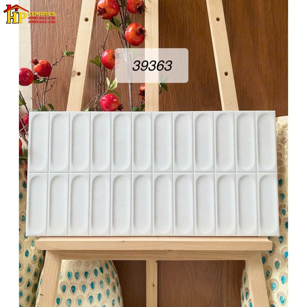 GẠCH TRANG TRÍ 30X60 SẮC MÀU TRẮNG TINH KHÔI HỌA TIẾT DẬP LÕM OVAL 3D NHẬP KHẨU CAO CẤP