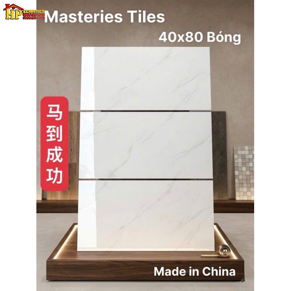 GẠCH ỐP TƯỜNG 40X80 MÀU TRẮNG VÂN KHÓI XÁM CARRARA NHẬP KHẨU CAO CẤP