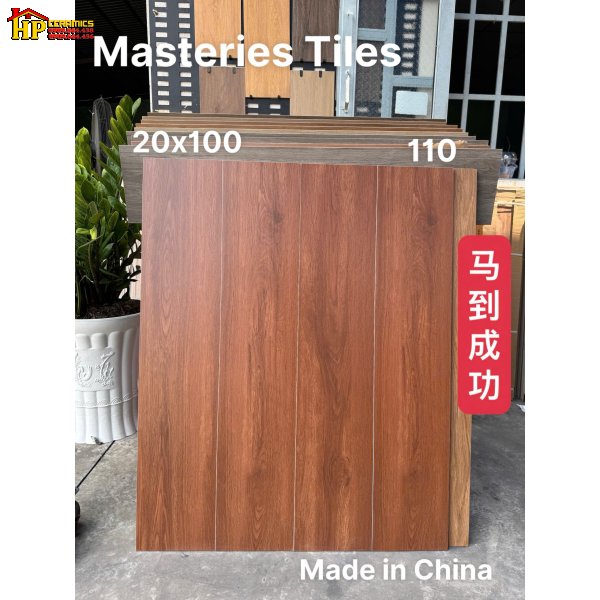 GẠCH LÁT NỀN 20X100 THANH GIẢ GỖ TONE MÀU NÂU ĐỎ NHẬP KHẨU CAO CẤP