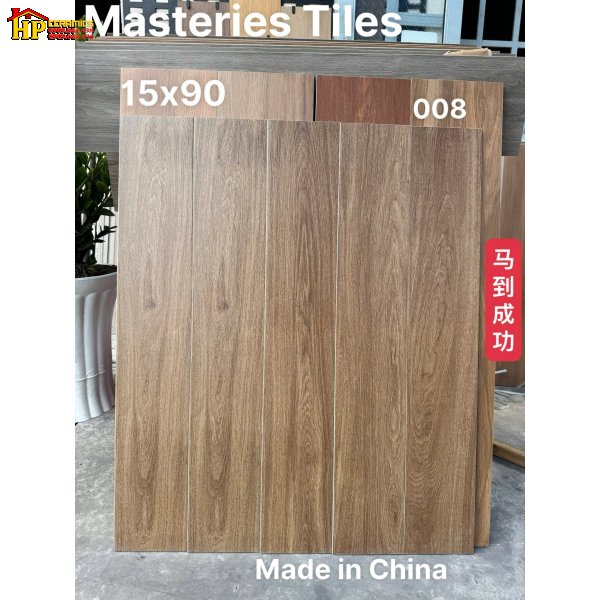 GẠCH LÁT NỀN 15X90 THANH GIẢ GỖ MÀU NÂU ÓC CHÓ NHẠT TỰ NHIÊN NHẬP KHẨU CAO CẤP