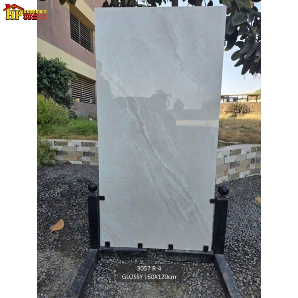 GẠCH LÁT NỀN 60X120 SẮC MÀU KEM NHẠT HỌA TIẾT VÂN ĐÁ CHẢY DỐC NHẬP KHẨU CAO CẤP 