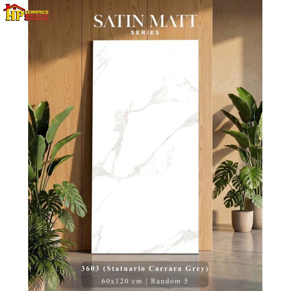 GẠCH LÁT NỀN 60X120 SẮC MÀU TRẮNG TINH KHÔI MỜ HỌA TIẾT GIẢ ĐÁ CARRARA GREY NHẬP KHẨU CAO CẤP