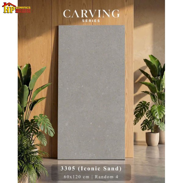 GẠCH LÁT NỀN 60X120 SẮC XÁM CÁT TRUNG TÍN HIỆU ỨNG CAVING ĐỘC ĐÁO NHẬP KHẨU CAO CẤP