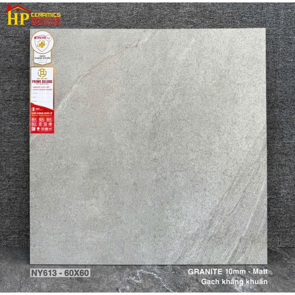 GẠCH LÁT NỀN 60X60 SẮC MÀU XÁM MỜ TRUNG TÍN VÂN ĐÁ TỰ NHIÊN THÔ MỘC CAO CẤP