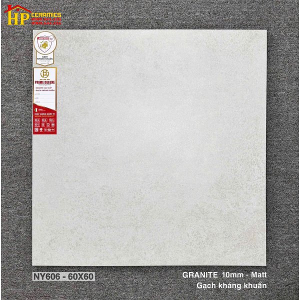 GẠCH LÁT NỀN 60X60 SẮC MÀU XÁM NHẠT MỜ VÂN ĐÁ TỰ NHIÊN VỚI VỆT LOANG XƯỚC NHẸ CAO CẤP