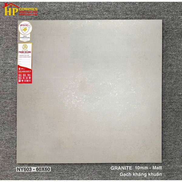 GẠCH LÁT NỀN 60X60 SẮC MÀU XÁM MỜ HIỆU ỨNG GIẢ BÊ TÔNG CAO CẤP
