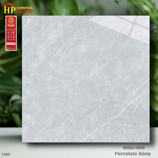 GẠCH LÁT NỀN 100X100 SẮC MÀU XÁM GHI VÂN ĐÁ CẨM THẠCH KẾT HỢP ĐƯỜNG CHỈ TRẮNG ĐAN XEN CAO CẤP