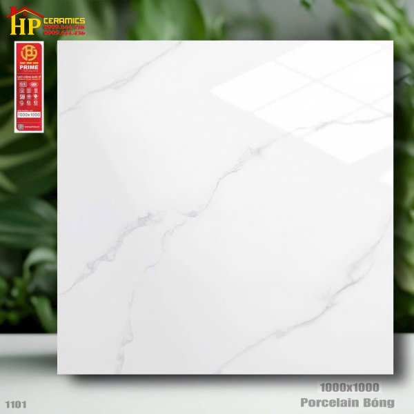 GẠCH LÁT NỀN 100X100 SẮC MÀU TRẮNG TINH KHÔI VÂN ĐÁ CALACATTA VỚI ĐƯỜNG XÁM KHÓI BẢN LỚN CHẠY NGẪU NHIÊN
