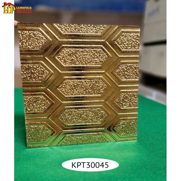 GẠCH TRANG TRÍ 30X30 SẮC MÀU  MẠ VÀNG HỌA TIẾT HÌNH THOI ĐỐI LẬP PHONG CÁCH HOÀNG GIA NHẬP KHẨU CAO CẤP