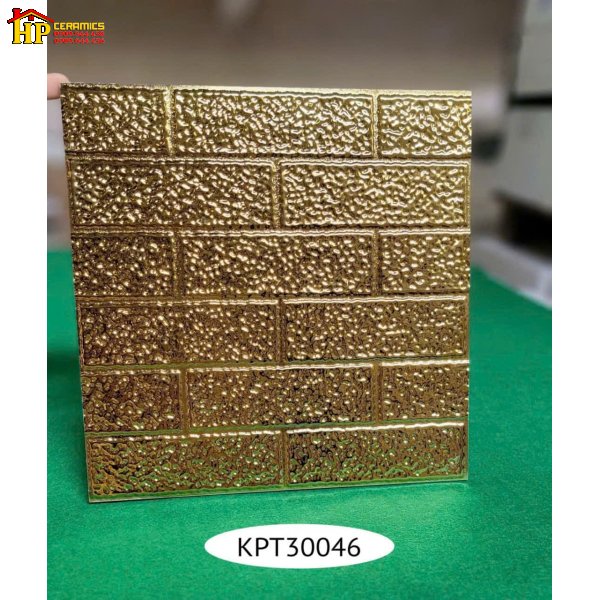 GẠCH TRANG TRÍ 30X30 NHỦ VÀNG HỌA TIẾT XÂY GẠCH SOLE NHẬP KHẨU CAO CẤP 